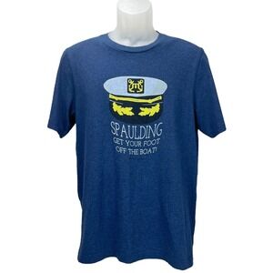 Travis Mathew Men's Medium Graphic Tee Spaulding Get Your Foot‎ Off the Boat Tee